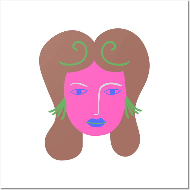 pink female face design Wall Art by Artistic_st